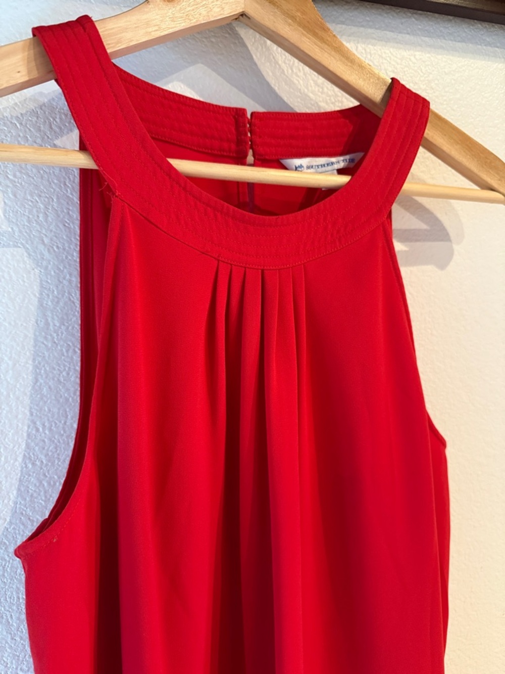 Southern Tide Game Day Bright Red Halter Mini Dress, Breathable, Size L - Picture 4 of 12